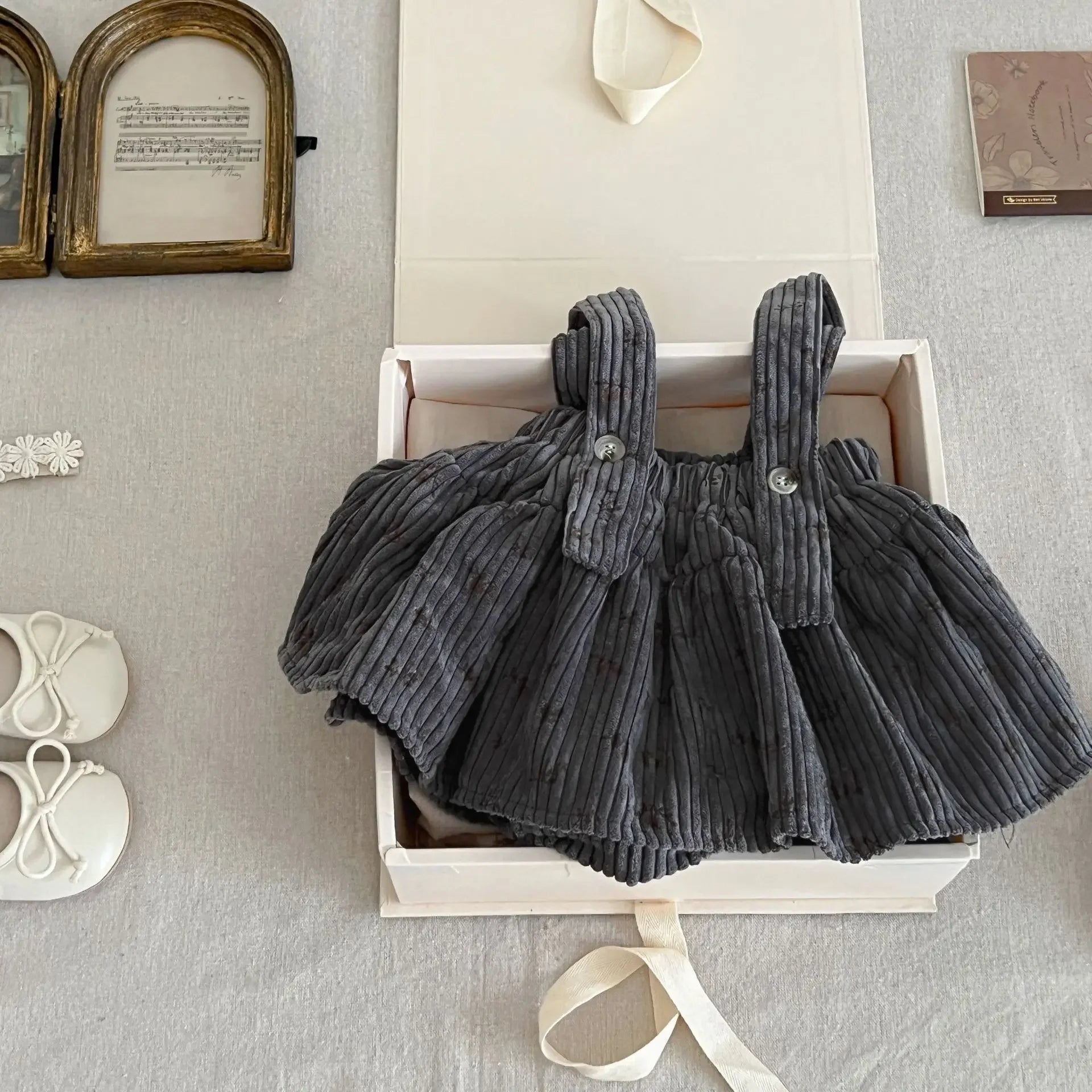 Corduroy Suspender Skort Dresses