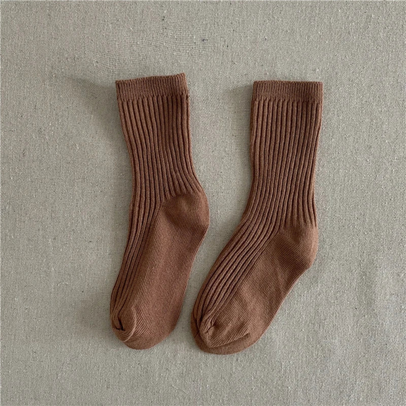 Casual Ribbed Coloured Socks