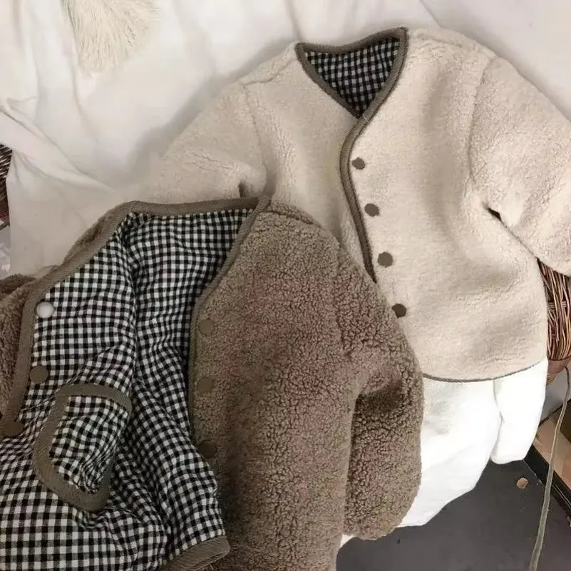 Reversible Plaid Teddy Jacket