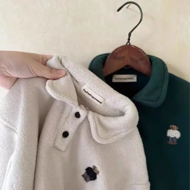 Teddy Bear Fleece Polo Jumpers