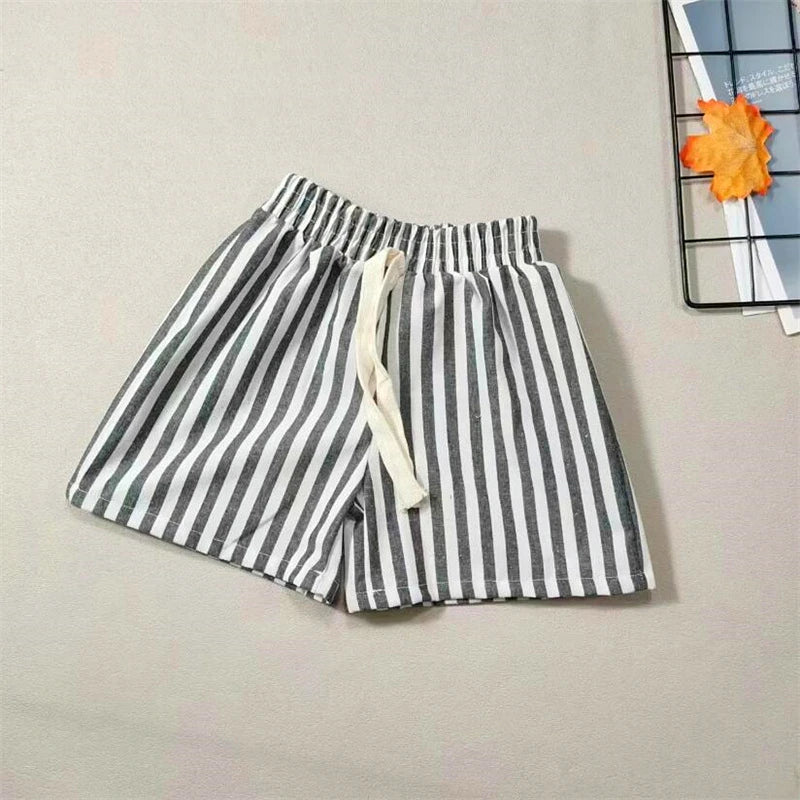 Striped Cotton Shorts