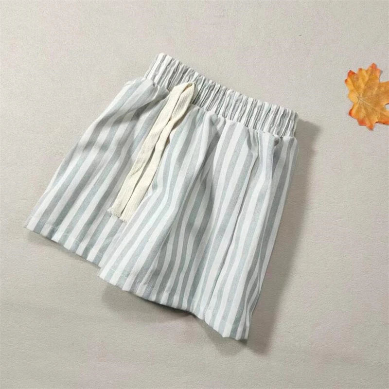 Striped Cotton Shorts