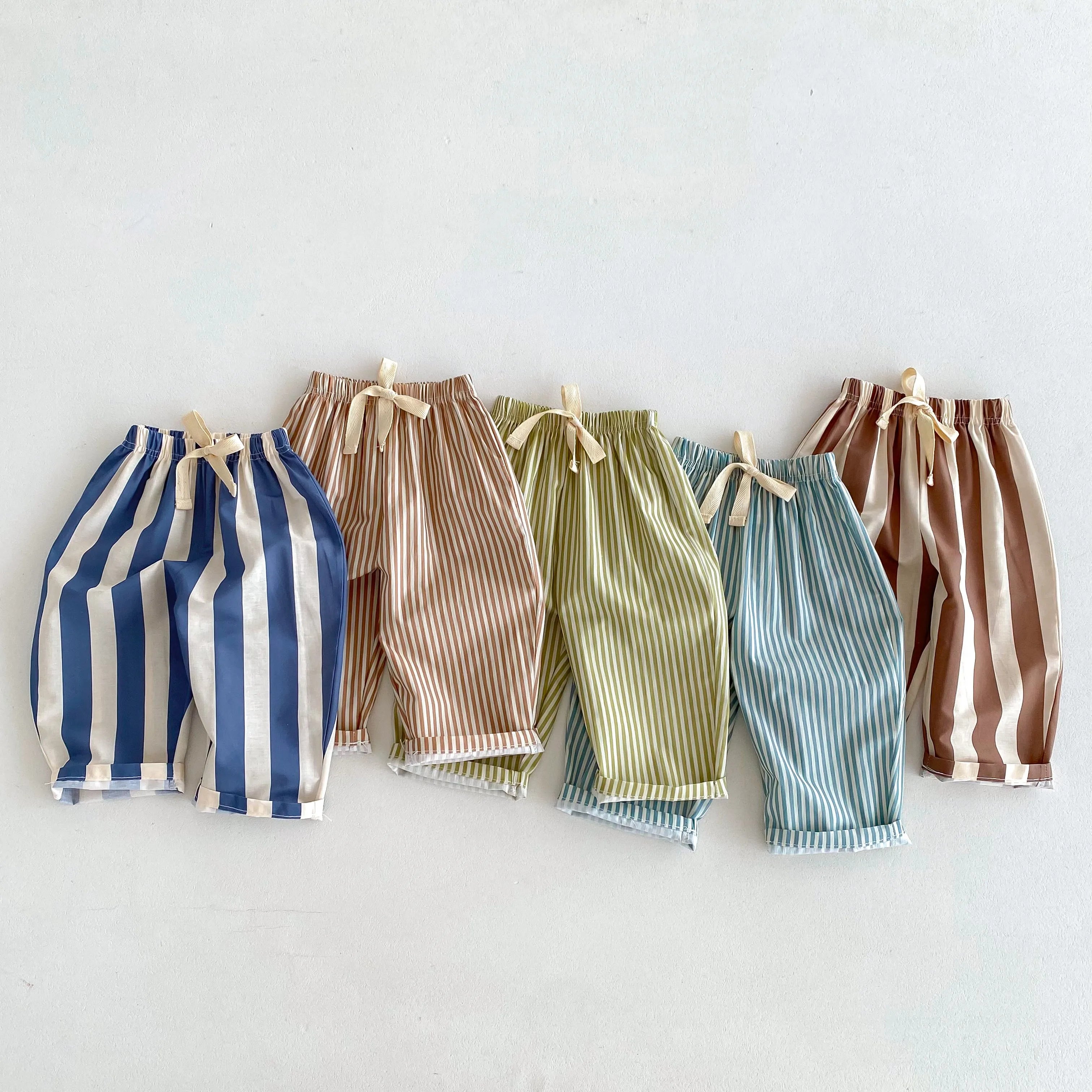 Bright Drawstring Summer Cotton Trousers