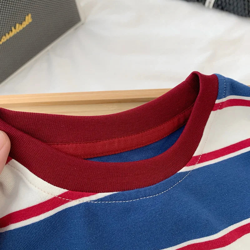 Stripe Cotton Long Sleeve Shirt