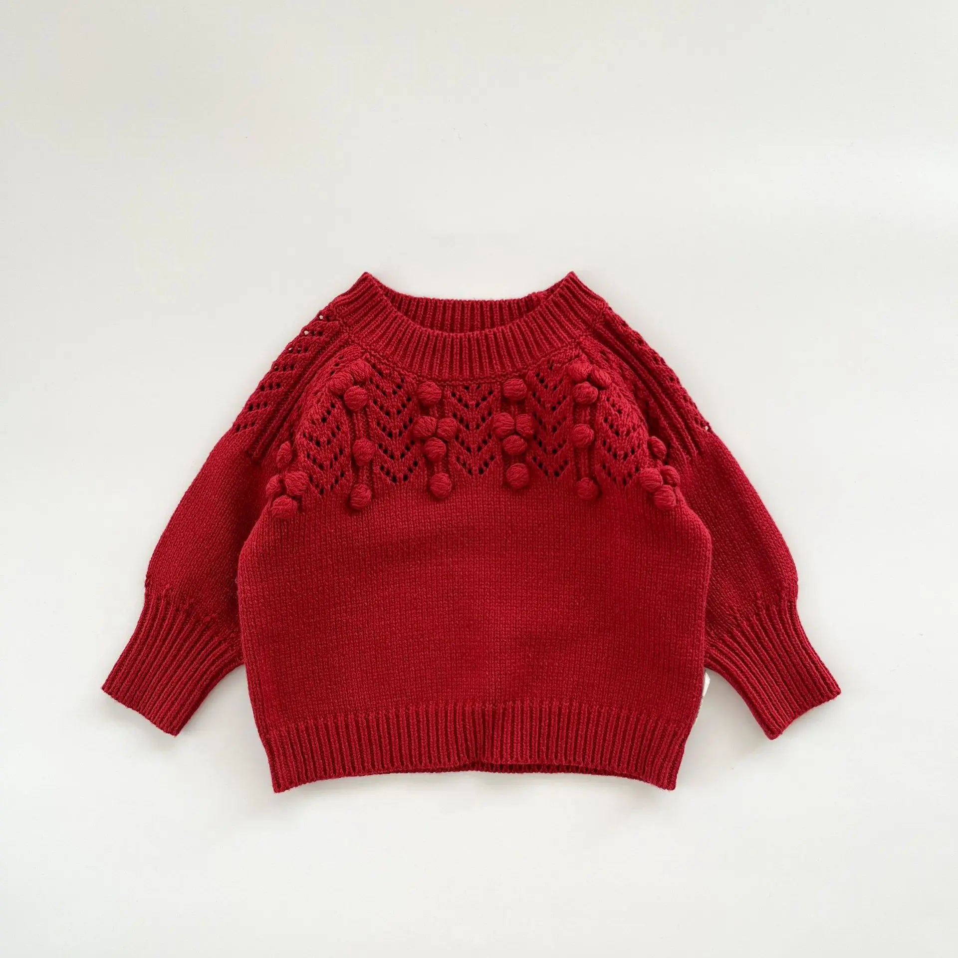 Knitted Pom Sweater and Bloomers Set