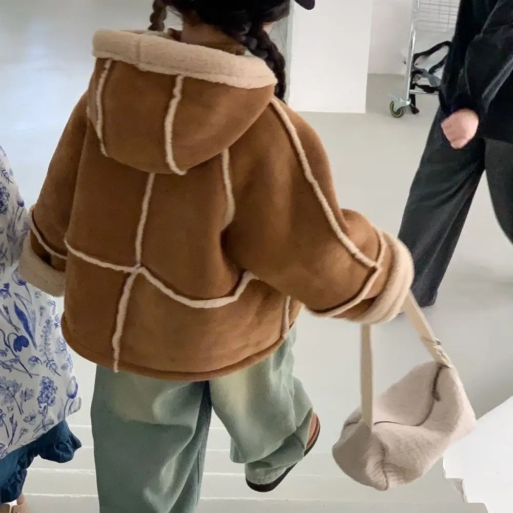 Camel Faux Leather Coat