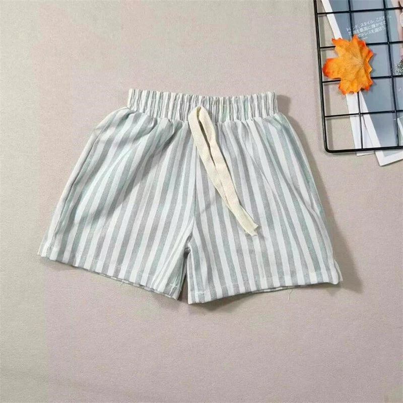 Striped Cotton Shorts