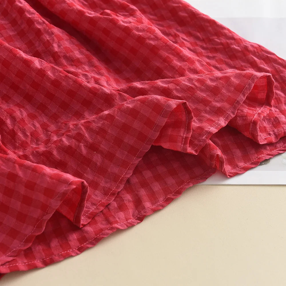 Raspberry Gingham Dress