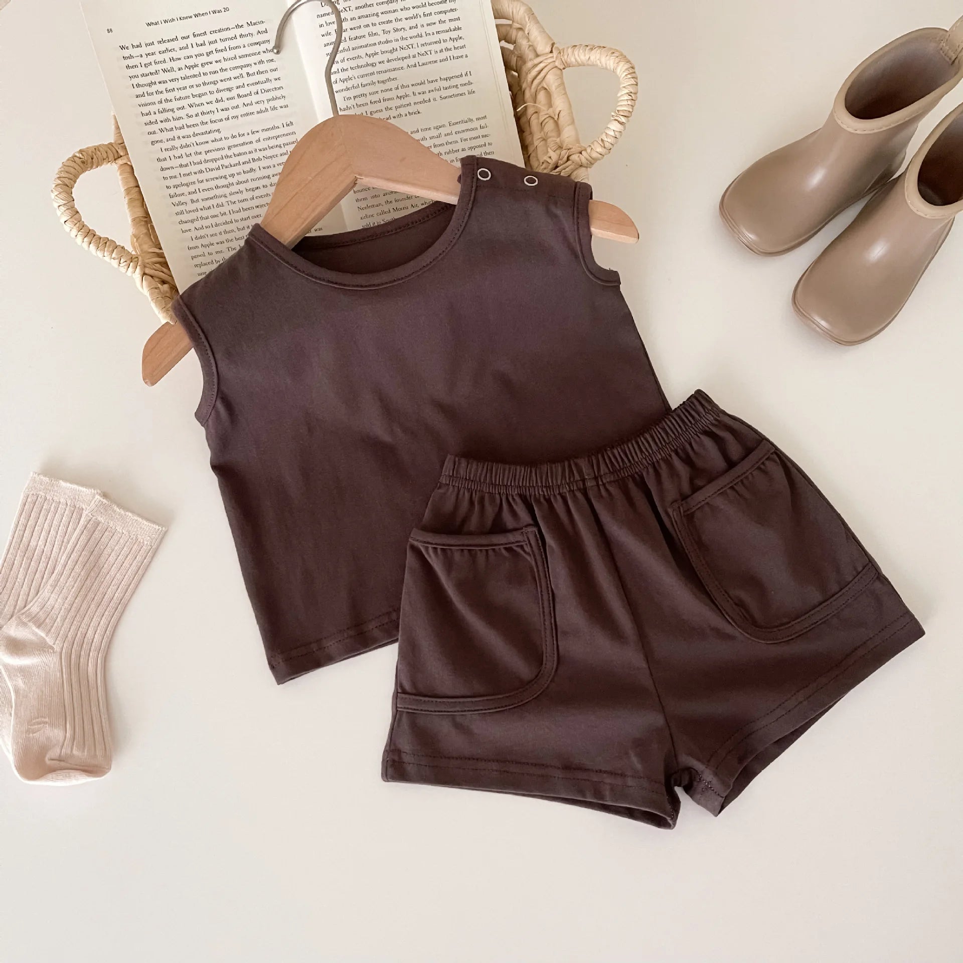 Neutral Sleeveless Lounge Set