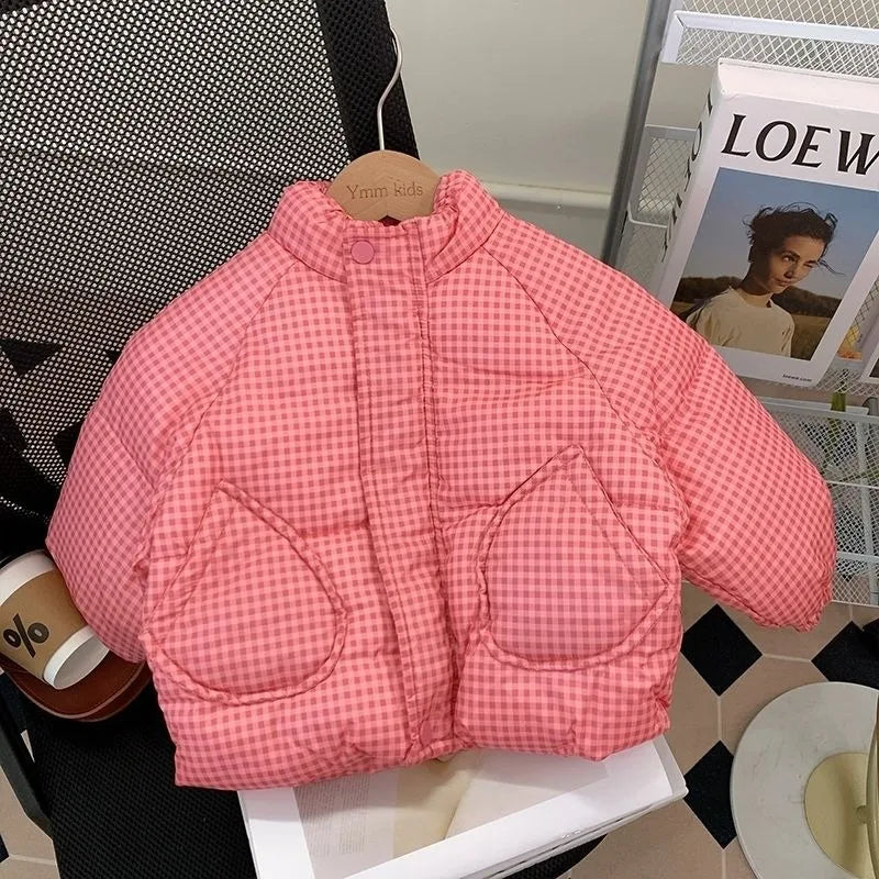 Pink Gingham Padded Jacket