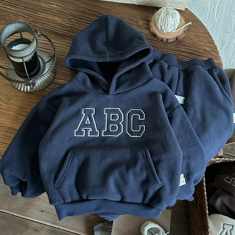 ABC Thick Fleece Hoodie Set