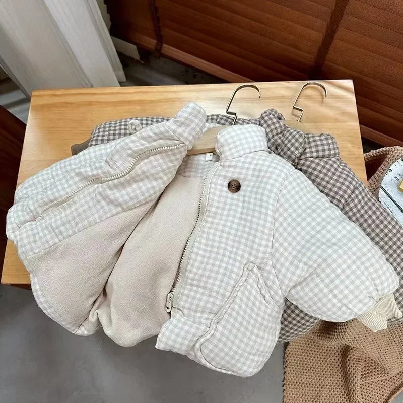 Oversized Gingham Padded Coat