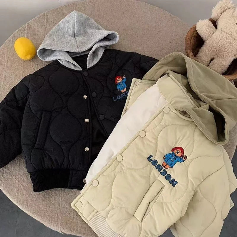 Hooded Winter Embroidered Cotton Jacket