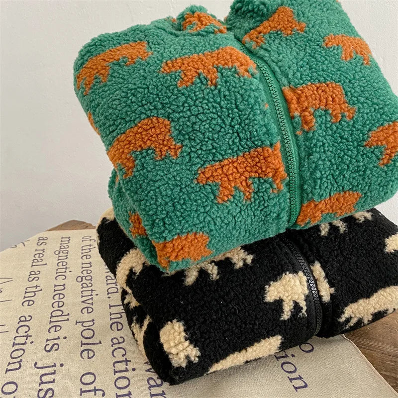 Bear Print Vintage Fleece