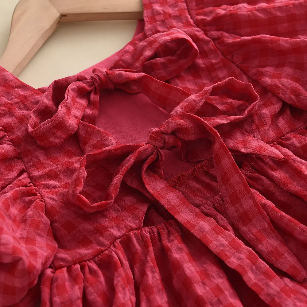Raspberry Gingham Dress
