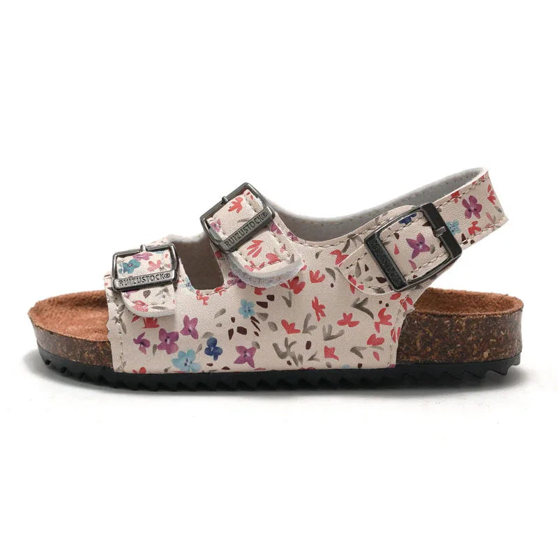 Little Trendsetters Softwood Triple Buckle Velcro Suede Sandal