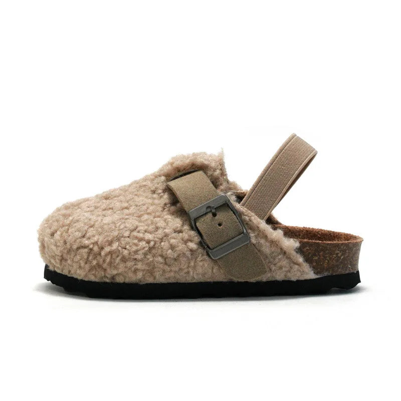 Little Trendsetters Fluffy Clog Slippers