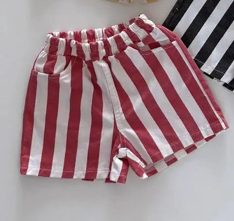 Striped Cotton Shorts