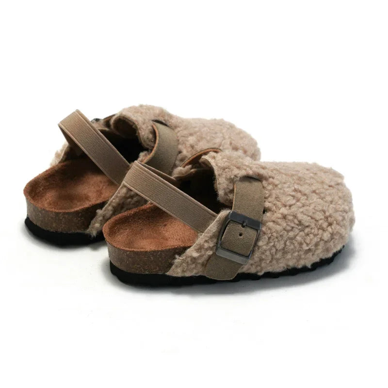 Little Trendsetters Fluffy Clog Slippers