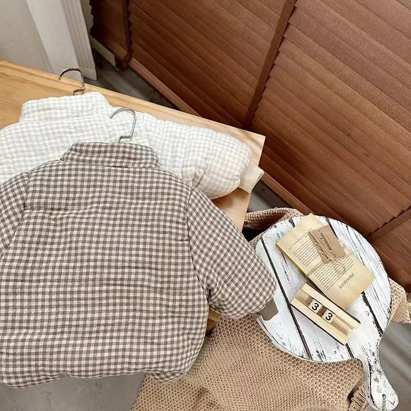 Oversized Gingham Padded Coat