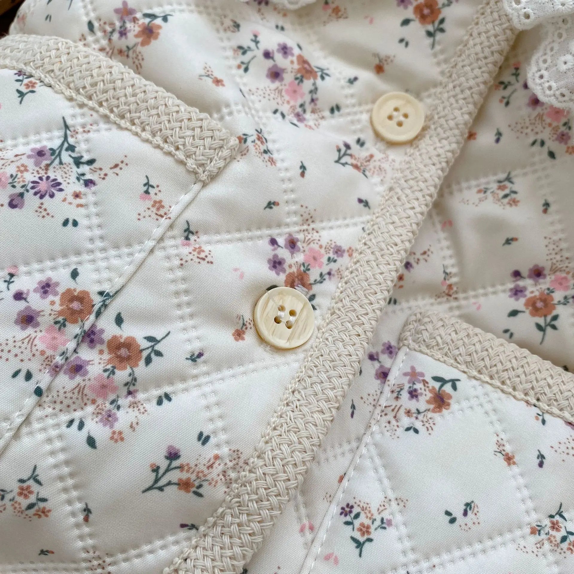 Lace Collar Quilted Jacket