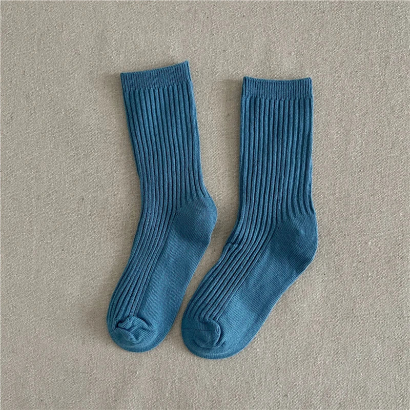 Casual Ribbed Coloured Socks