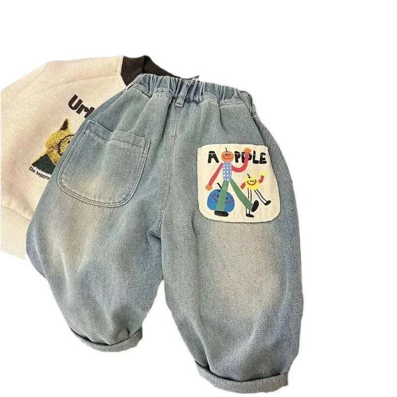 Harlem Style Light Wash Blue Denim Jeans
