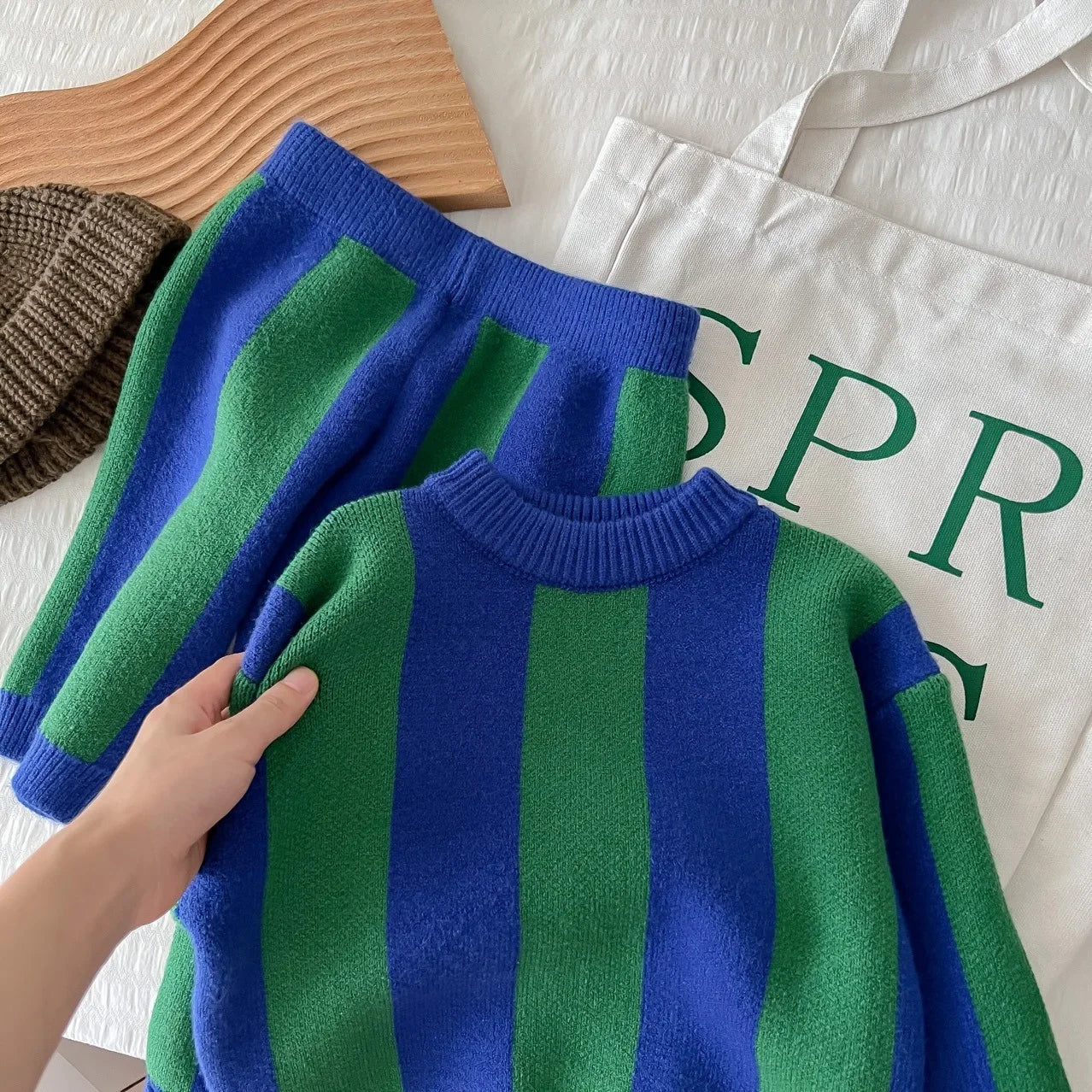 Modern Striped Knit Set