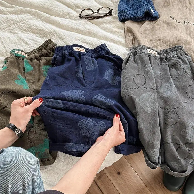 Abstract Printed Cotton Trousers