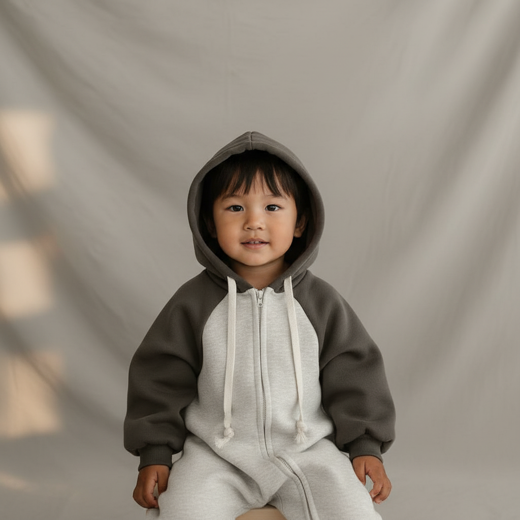 Cosy Hooded Zip Romper