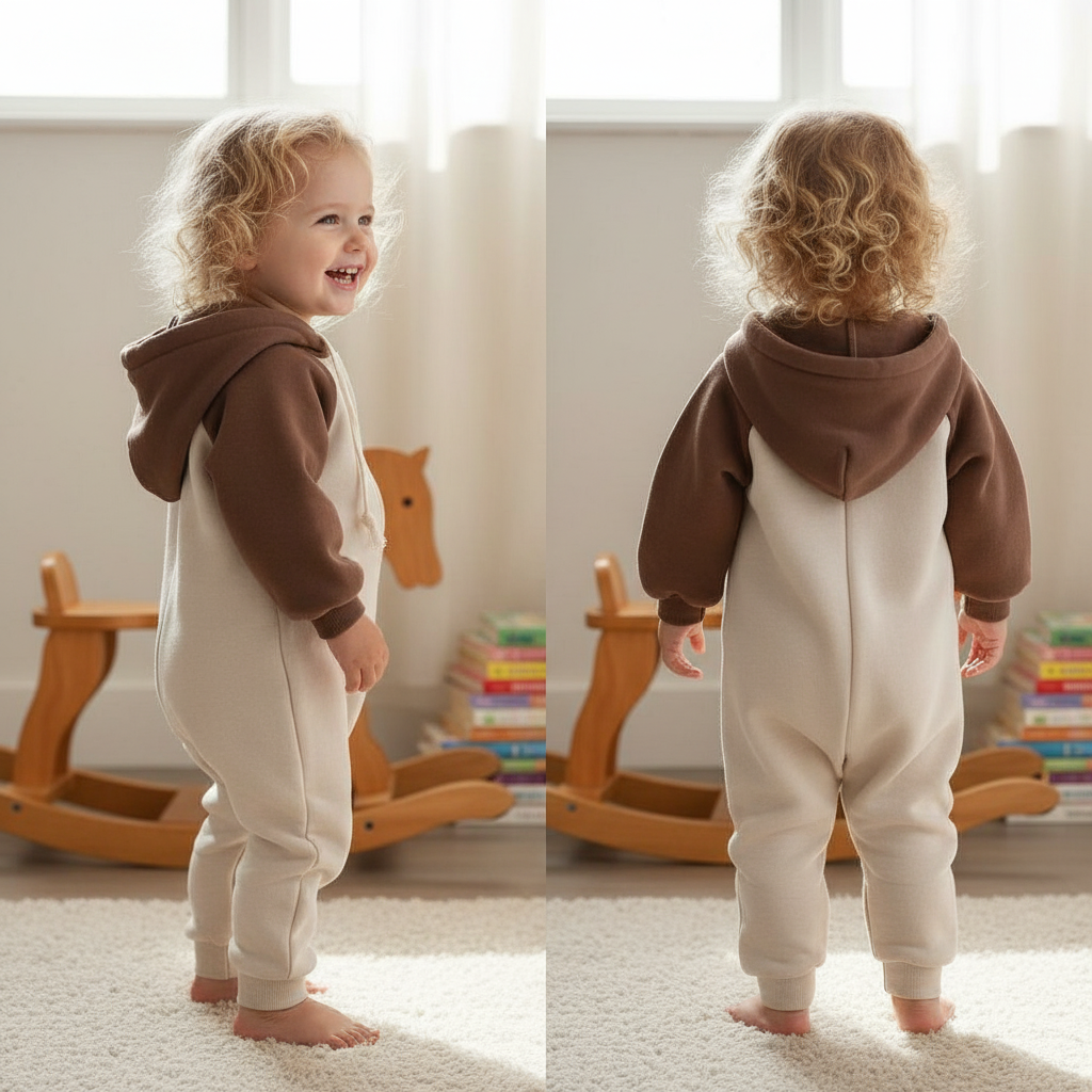 Cosy Hooded Zip Romper