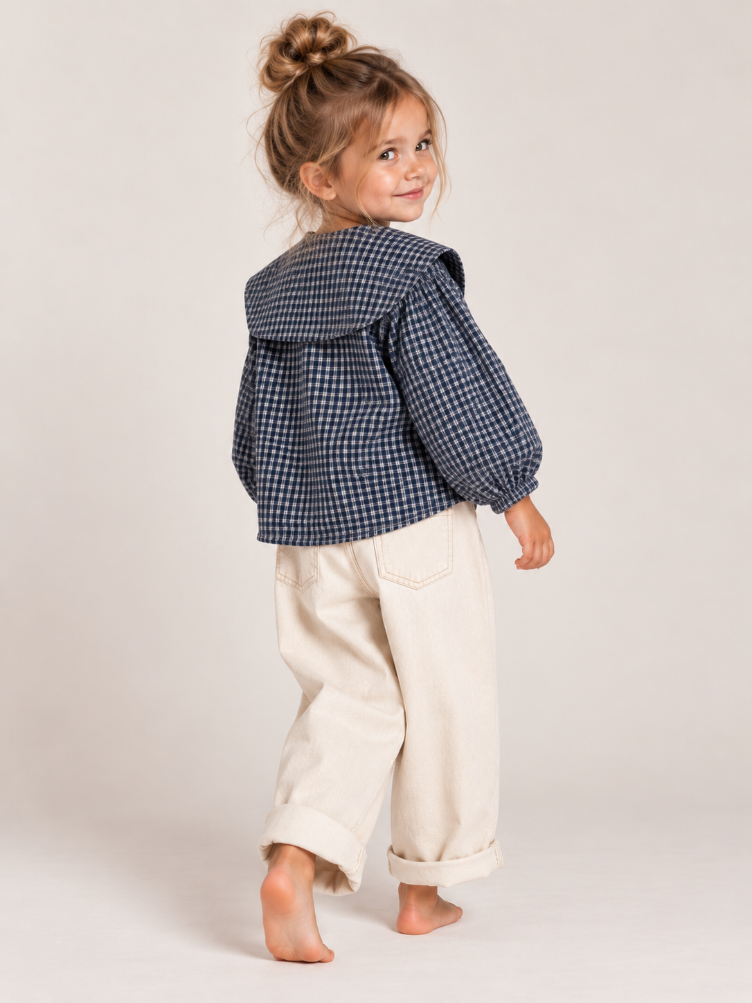 THE VINTAGE COLLAR PLAID BLOUSE