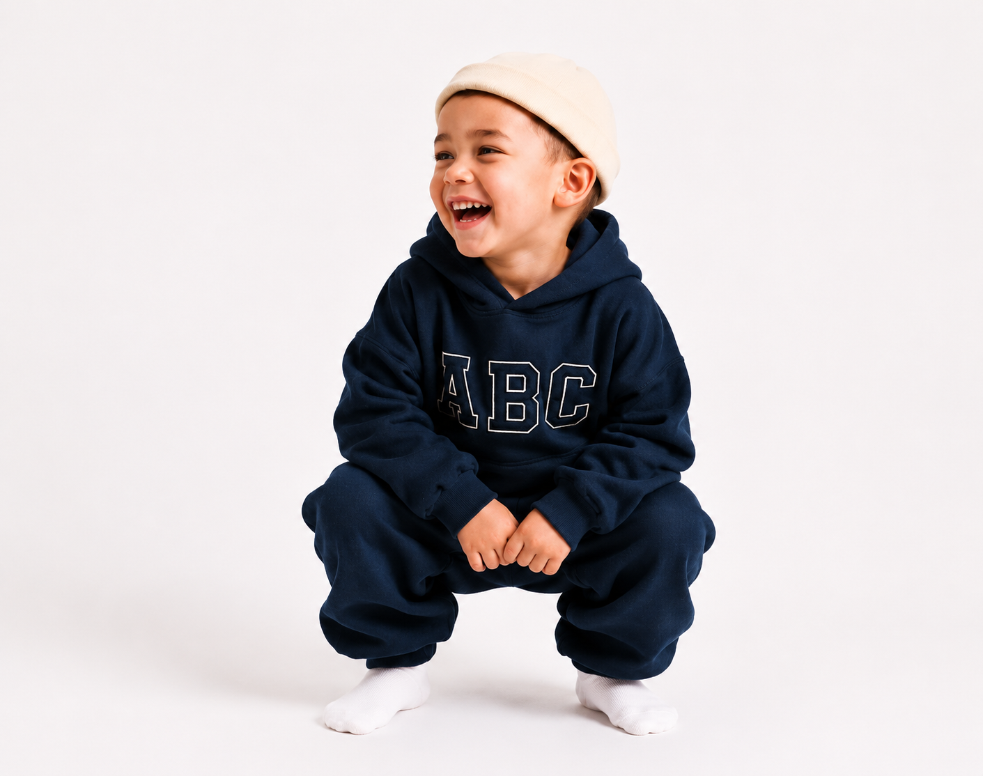 ABC Thick Fleece Hoodie Set