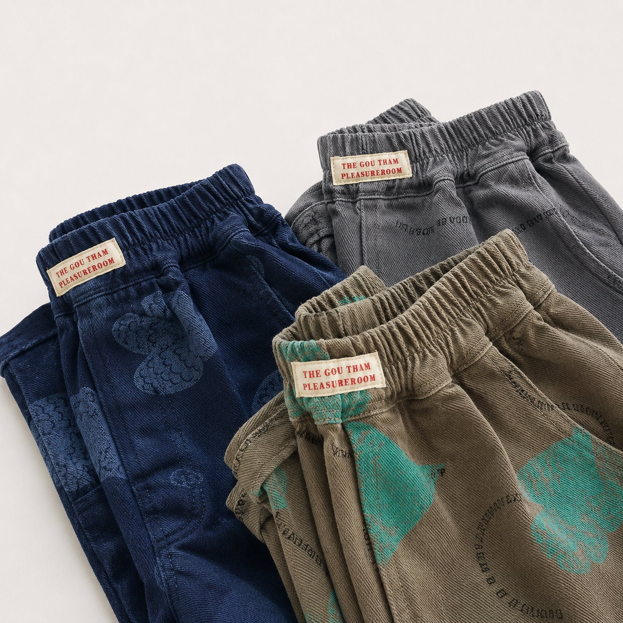 Abstract Printed Cotton Trousers