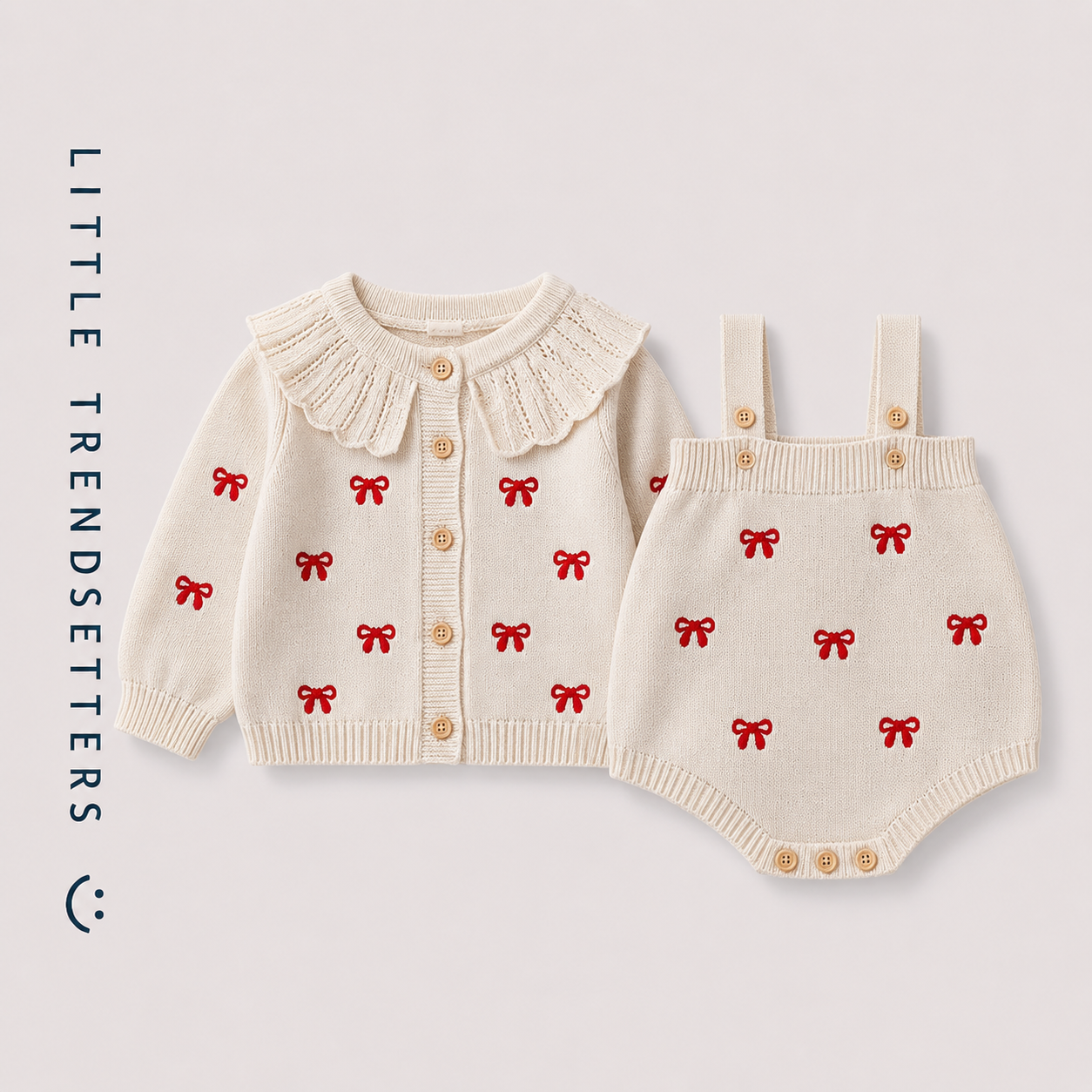 Bow Knit Cardigan & Bloomer (2 Piece) Set