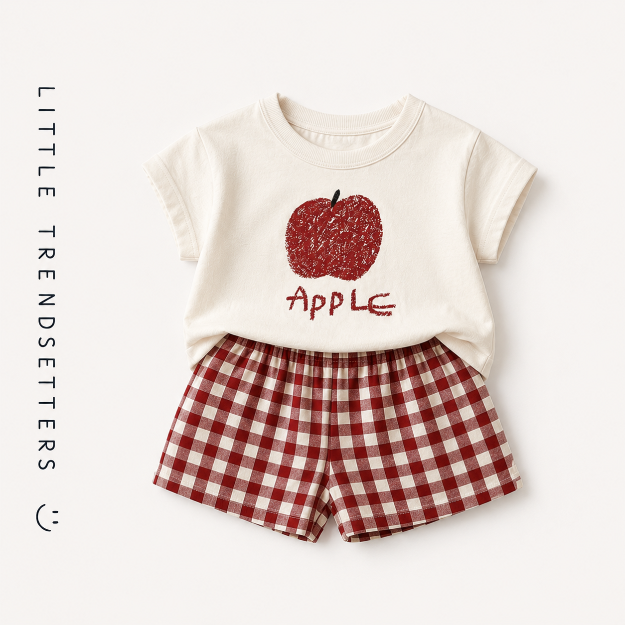 Fruit Plaid Summer Shorts and T-Shirt Set