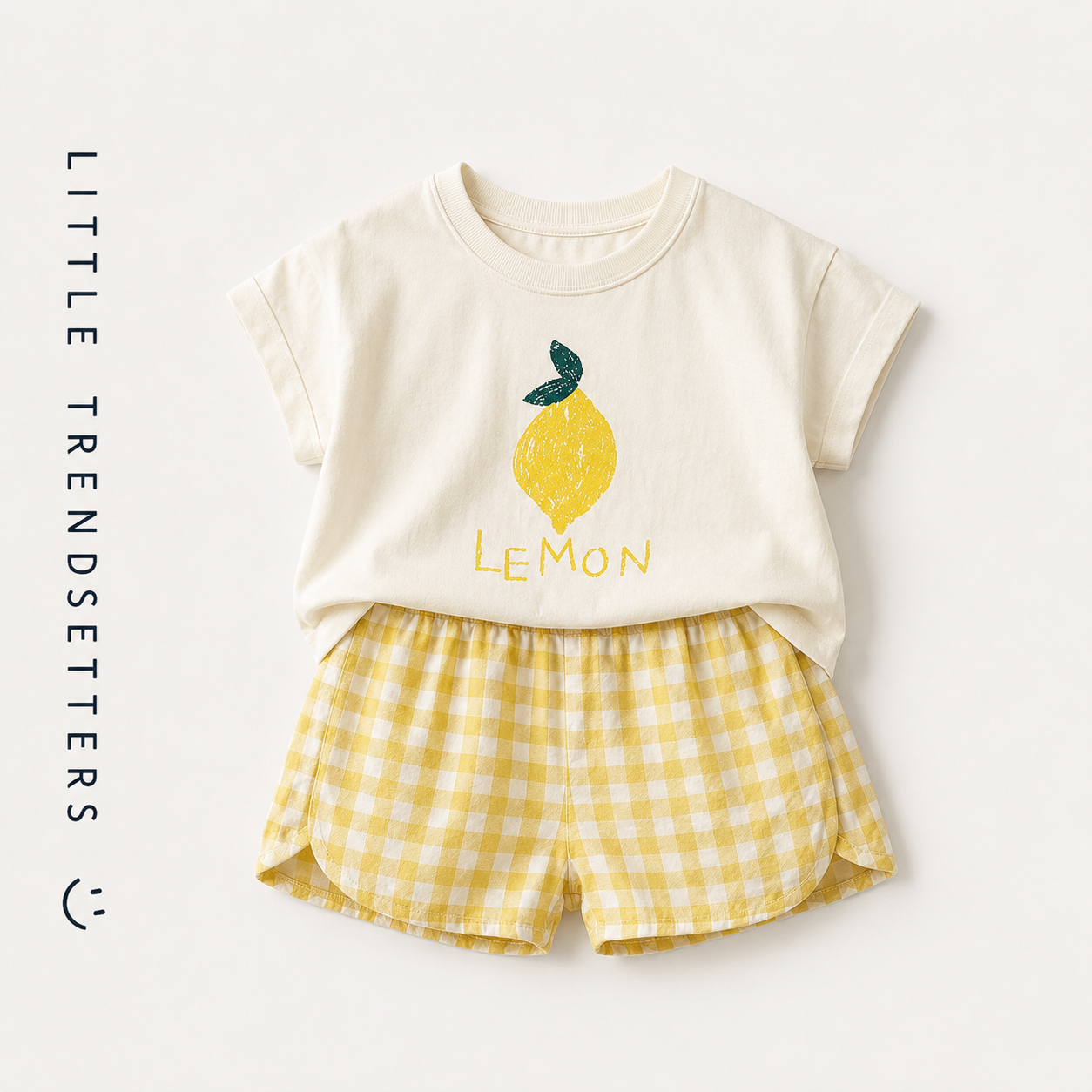 Fruit Plaid Summer Shorts and T-Shirt Set