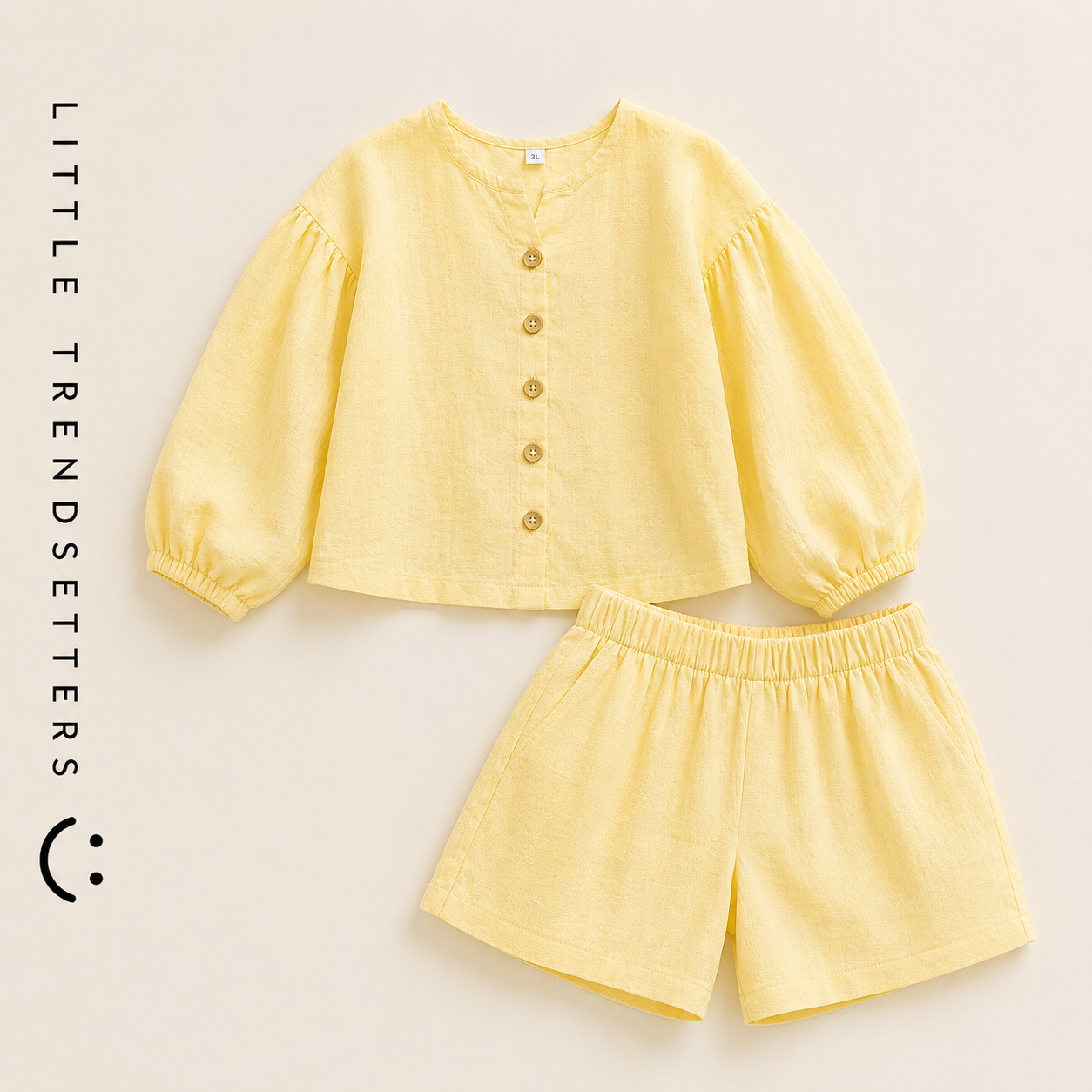 Girls Linen Cotton Two Piece Set