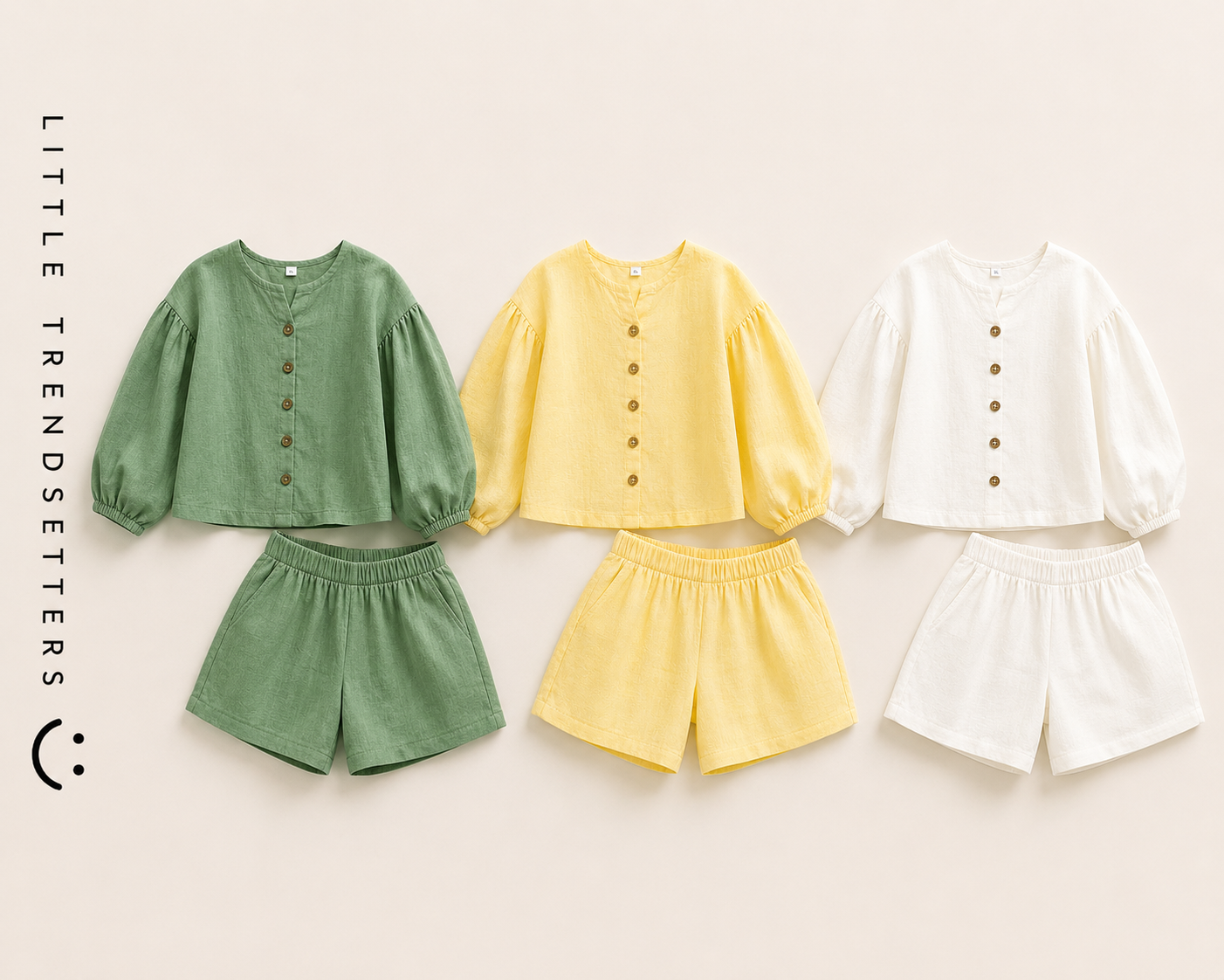 Girls Linen Cotton Two Piece Set