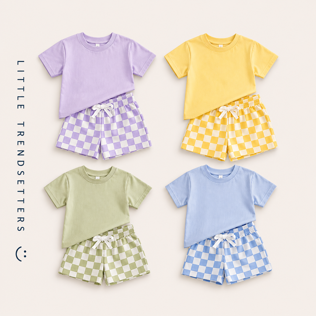 Funky Check Shorts Two Piece Set