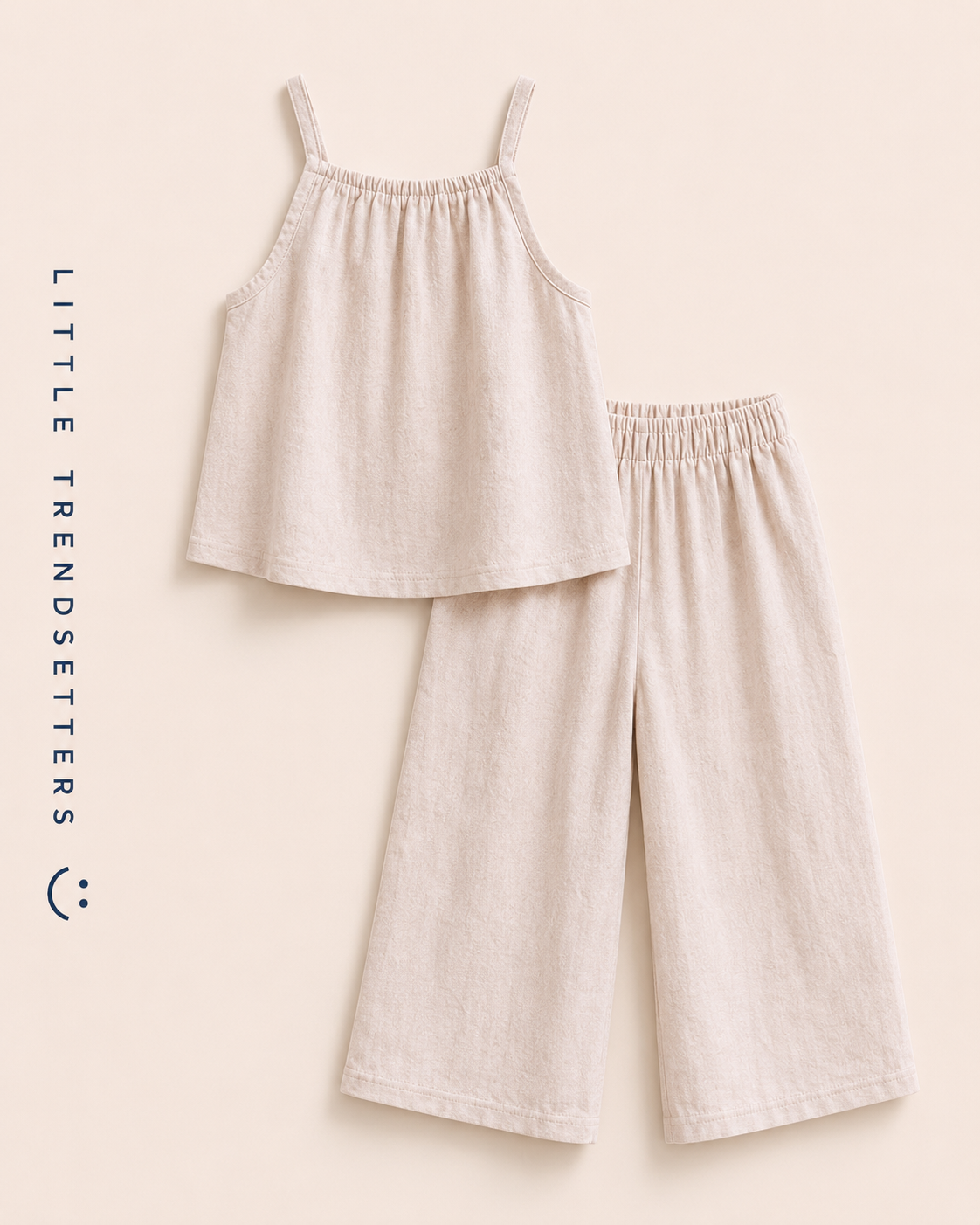 Loose Linen Vest and Wide Leg Trousers