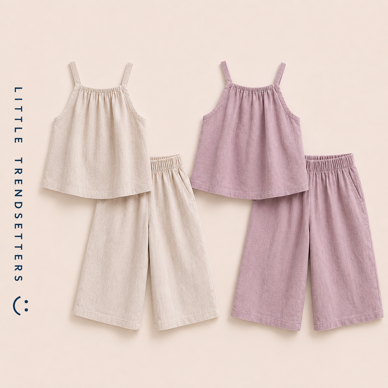 Loose Linen Vest and Wide Leg Trousers