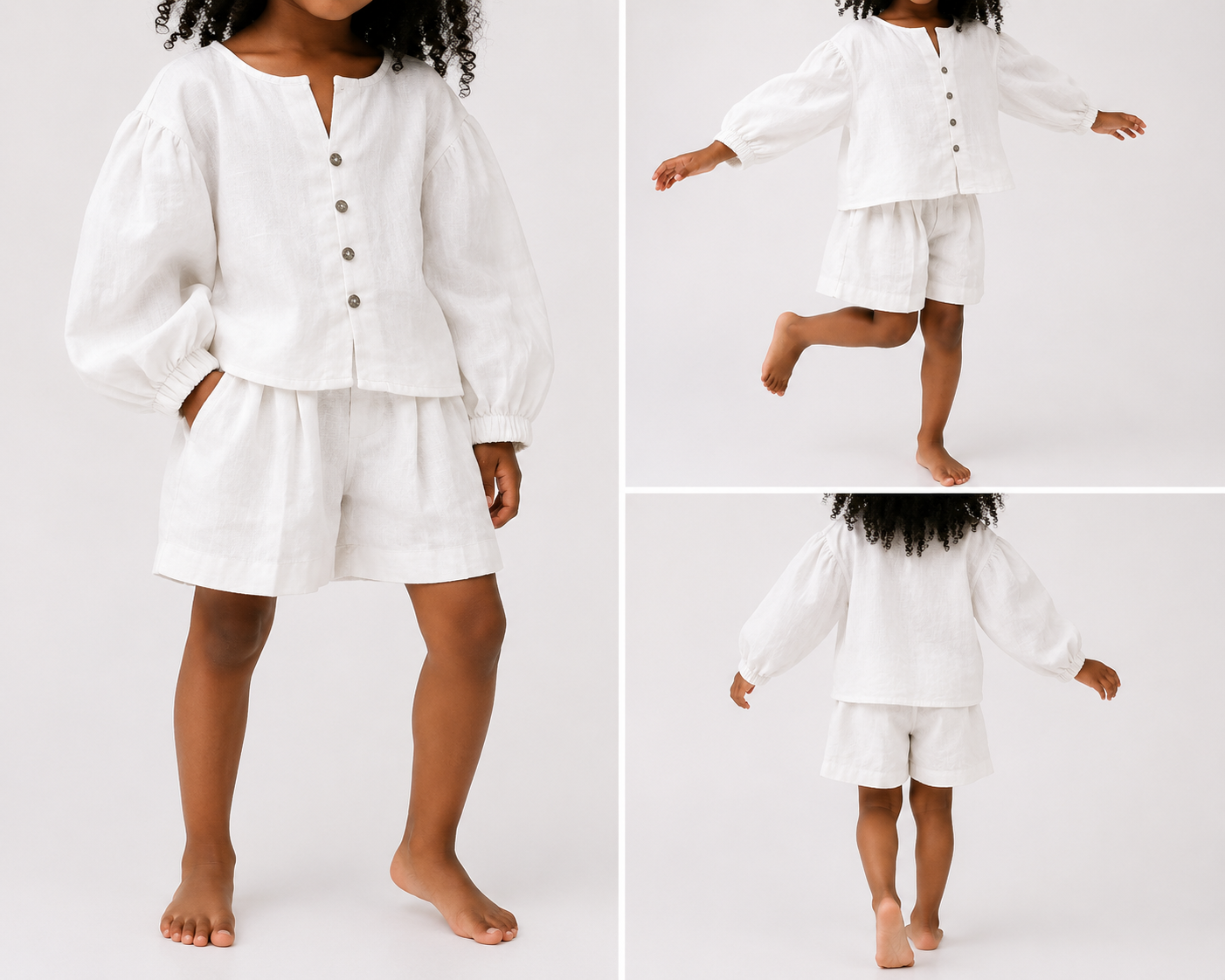 Girls Linen Cotton Two Piece Set