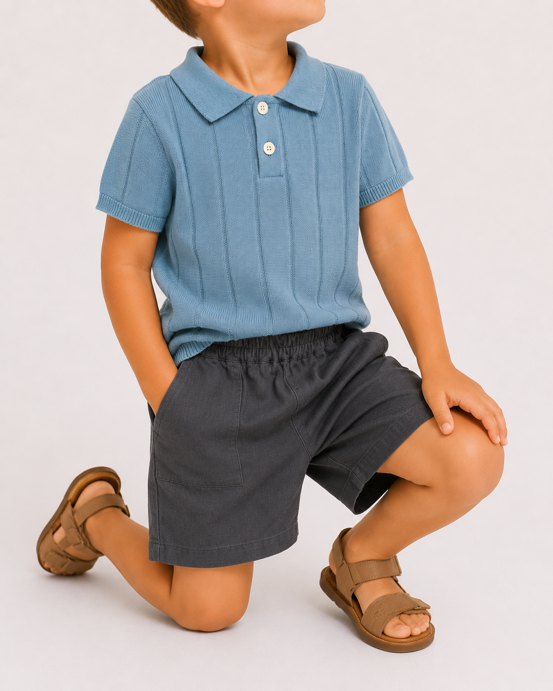 Knitted Short Sleeve Polo Shirt