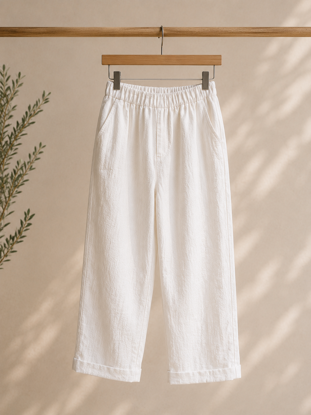 Lightweight Summer Linen Cropped Trousers