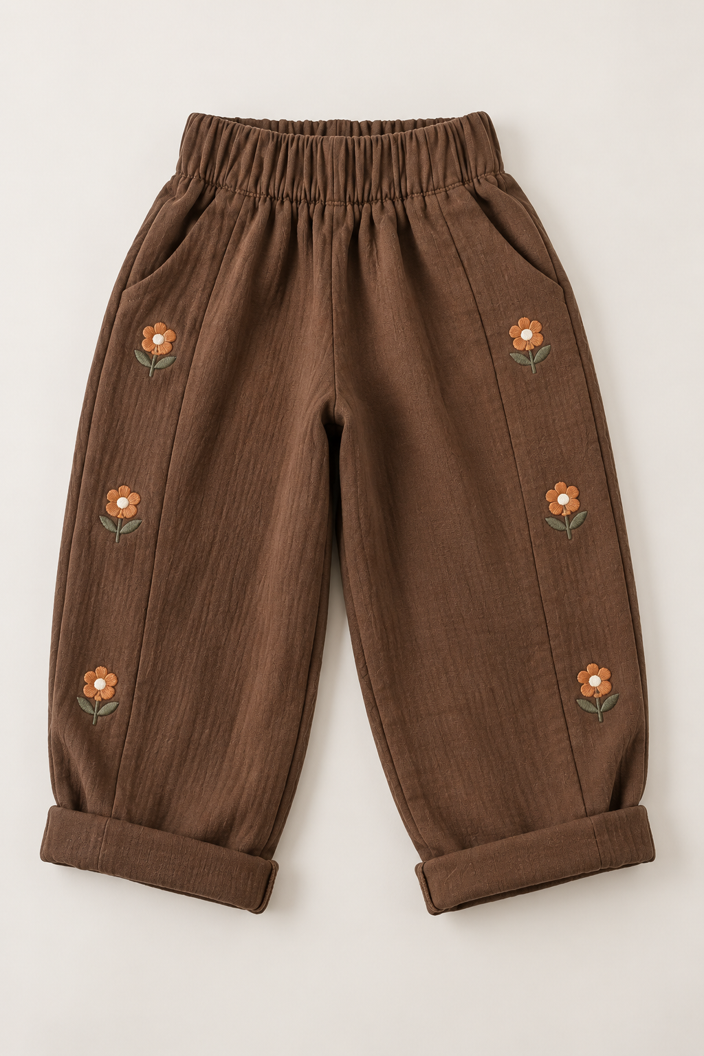FLORAL EMBROIDERED TROUSERS