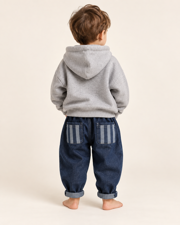 THE STRIPE POCKET DENIM TROUSERS
