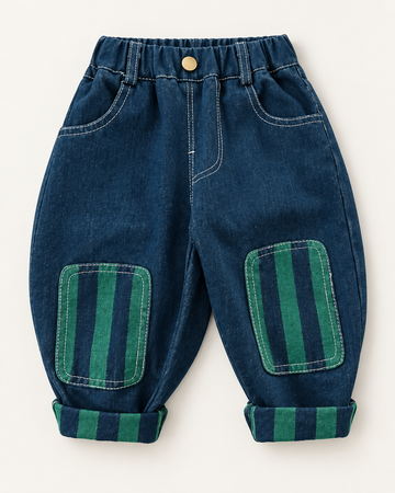 THE STRIPE POCKET DENIM TROUSERS