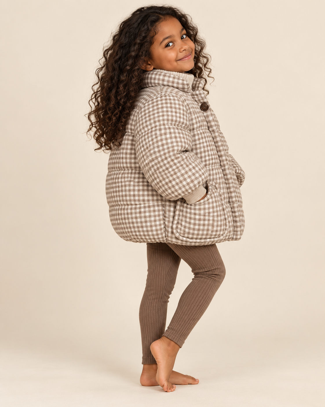 THE OVERSIZED GINGHAM PADDED COAT