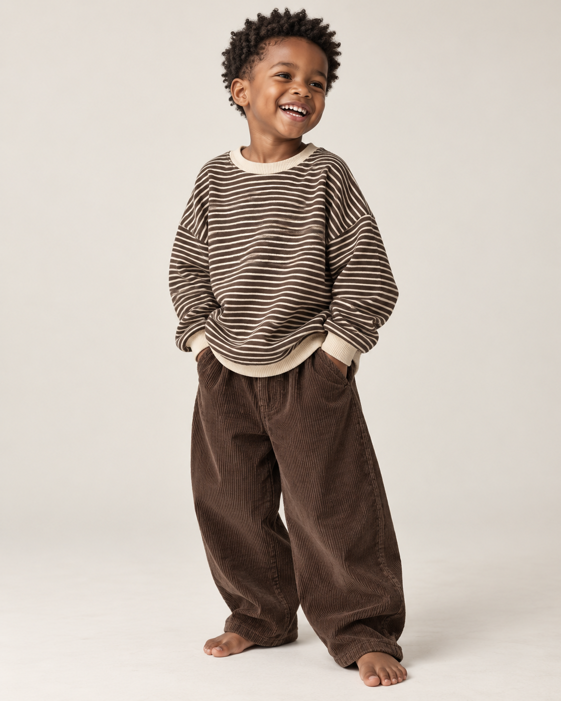 THE NEUTRAL STRIPE OVERSIZED SWEATSHIRT